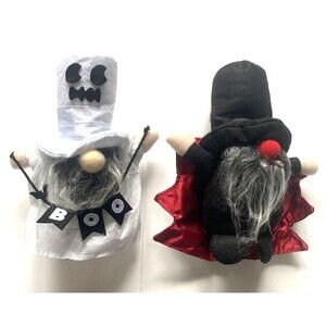 Surcvio 2 Pack Halloween Gnomes Plush Decorations Ghost Vampire